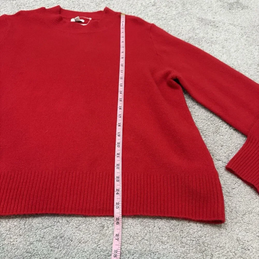 J. Crew Factory Red Crew Neck Sweater Extra Soft Yarn Size XL